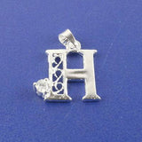 SILVER plated Alphabet Letters for 26pcs with Crystal Rhinestone pendant charms