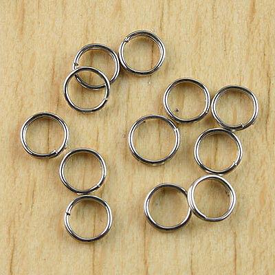 300pcs nickel tone 6mm Jewelry spring Rings h0844