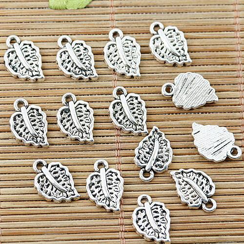 24pcs Tibetan silver leaf charm pendants EF1324