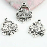 Tibetan Silver color JUST MARRIED design charms 10pcs EF0069