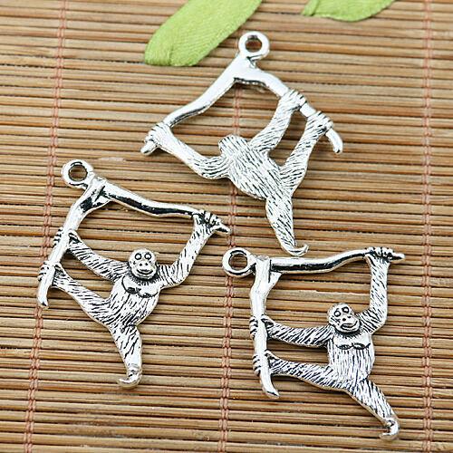 8pcs Tibetan silver big orangutan charms EF2013