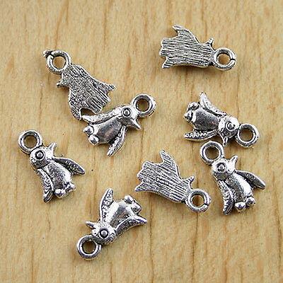 60pcs Tibetan Silver penguin Charms Findings h0631