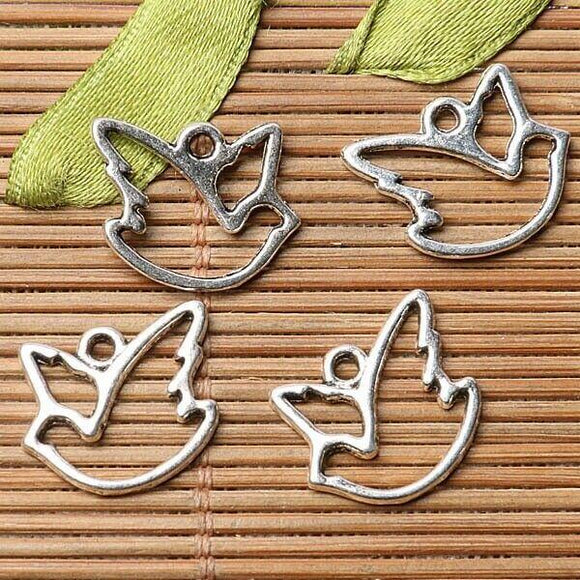 Tibetan silver plated dove frame charm pendants   100pcs  EF3565