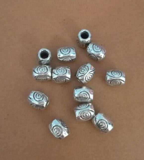 30pcs tibetan silver tone 7x5mm swirl pattern Spacer beads h0427