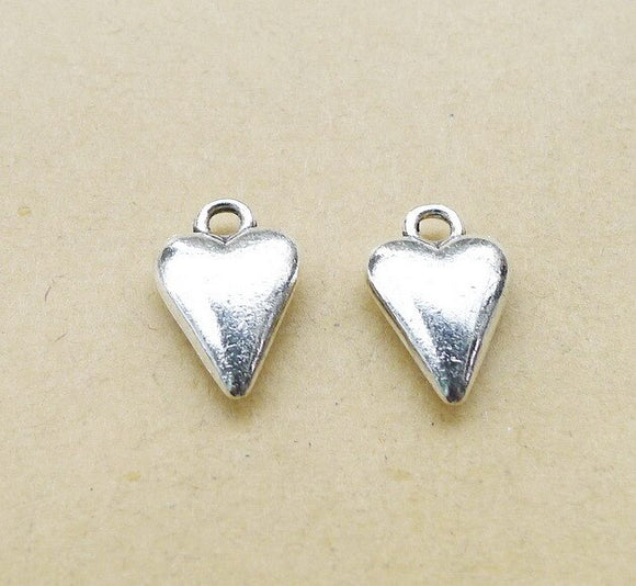 10 Pieces 11*18mm Mixed Alloy Antique Silver Color Cute Heart Charms Keychain Vintage Pendant Accessory For DIY Jewelry Making