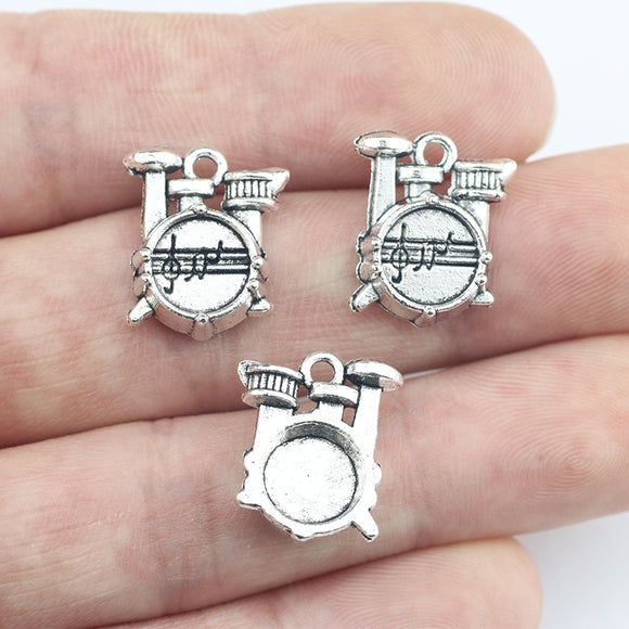 10 Pieces 13*19mm Mixed Alloy Antique Silver Color Musical Charms Bracelet Pendant Accessory For DIY Jewelry Making