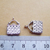 10 Pieces 14*18mm Mixed Alloy Antique Silver Color Lady's Handbag Charms Bracelet Pendant Accessory For DIY Jewelry Making