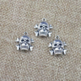 10 Pieces 17*18mm Newest Style Alloy Antique Silver Color Skull Wicca Charms Pendant Accessory For DIY Jewelry Making