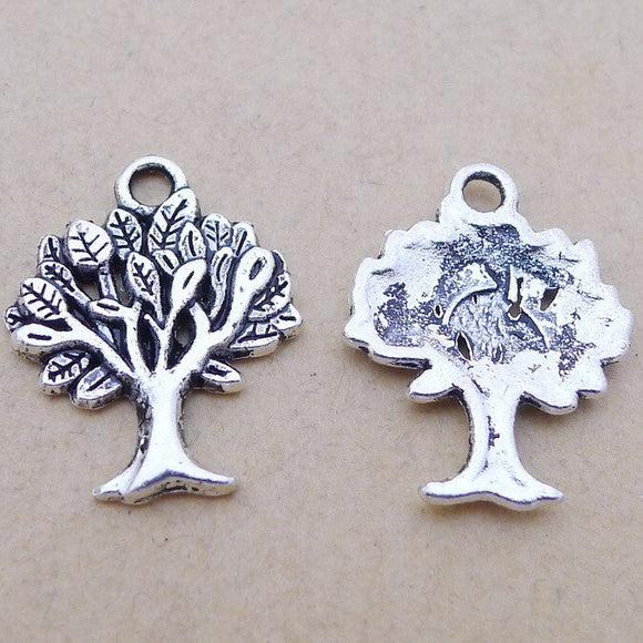 10 Pieces 17*21mm Mixed Alloy Antique Silver Color Tree of Life Charms Keychain Vintage Pendant Accessory For DIY Jewelry Making