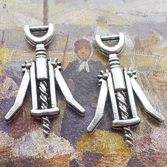 10 Pieces 17*26mm Mixed Alloy Antique Silver Color Bottle Opener Charms Vintage Pendant Accessory For DIY Jewelry Making