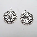 10 Pieces 19*23mm Antique Silver Color Flower Charms Earrings For DIY Jewelry Making