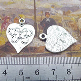 10 Pieces 20*26mm Mixed Alloy Antique Silver Color Butterfly Heart Charms Bracelet Pendant Accessory For DIY Jewelry Making