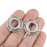 10 Pieces 21*23mm Mixed Alloy Antique Silver Color Life Buoy Medical Charms Pendant Accessory For DIY Jewelry Making