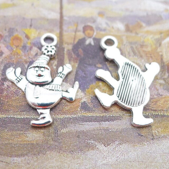 10 Pieces 21*30mm Mixed Alloy Antique Silver Color Santa Claus Charms Vintage Pendant Accessory For DIY Jewelry Making