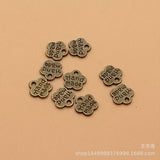100PCS 8*8mm Metal Alloy Two Color Handmade Letter Florets  Charms Pendant For Jewelry Making DIY Handmade Craft