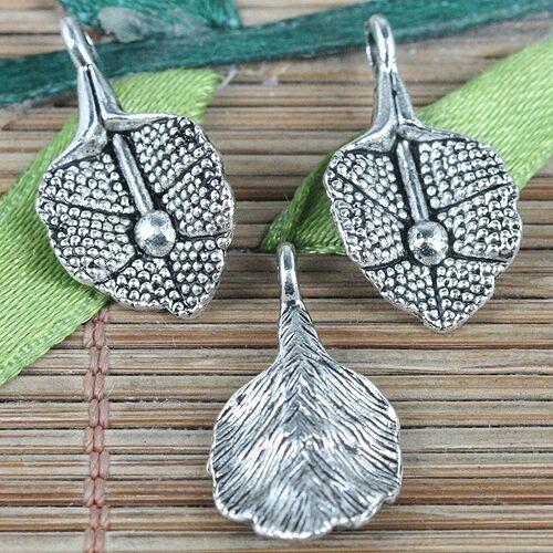 20pcs Tibetan Silver color leaf design charms EF0211