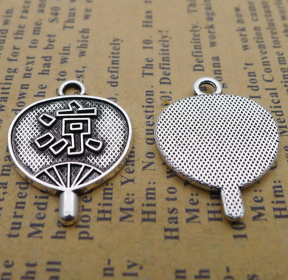 10Pcs 18*24mm Antique Silver Plated Alloy Special Fan Charms Bracelet Accessories Charms For Diy Jewelry Making Findings
