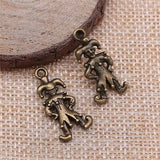 10Pcs 24*12mm Antique Bronze Color Clown Charms For DIY Jewelry Making Fashion Bracelet Pendant Accessories Handcraft Wholesale