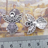 10Pieces/lot 27x24mm Antique Silver Color Angel Charms EF3662
