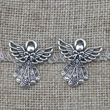 10Pieces/lot 27x24mm Antique Silver Color Angel Charms EF3662
