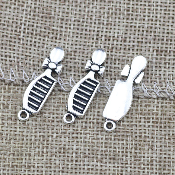 10Pieces /lot 5*26mm  Antique Silver Color Small Comb Charms Women Keychain Pendant Accessory DIY Jewelry Making