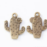 10pcs 20*15*3mm Four Color Metal Zinc Alloy Cactus Charms Fit Jewelry Medical Plant Pendant Charms Makings