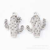 10pcs 20*15*3mm Four Color Metal Zinc Alloy Cactus Charms Fit Jewelry Medical Plant Pendant Charms Makings