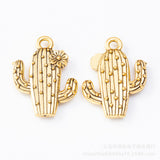 10pcs 20*15*3mm Four Color Metal Zinc Alloy Cactus Charms Fit Jewelry Medical Plant Pendant Charms Makings