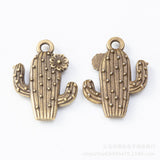 10pcs 20*15*3mm Four Color Metal Zinc Alloy Cactus Charms Fit Jewelry Medical Plant Pendant Charms Makings