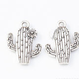 10pcs 20*15*3mm Four Color Metal Zinc Alloy Cactus Charms Fit Jewelry Medical Plant Pendant Charms Makings