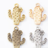 10pcs 20*15*3mm Four Color Metal Zinc Alloy Cactus Charms Fit Jewelry Medical Plant Pendant Charms Makings