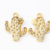 10pcs 20*15*3mm Four Color Metal Zinc Alloy Cactus Charms Fit Jewelry Medical Plant Pendant Charms Makings