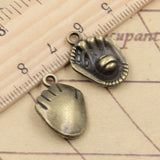 10pcs 3colors Charms Baseball Gloves 20x14mm Tibetan Bronze Silver Color Pendants Antique Jewelry Making DIY Handmade Craft