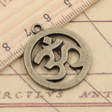 10pcs 3colors Charms Yoga OM 29x25mm Tibetan Silver Color DIY Retro Jewelry Bracelet Necklace Antique Bronze Gold Pendant
