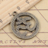 10pcs 3colors Charms Yoga OM 29x25mm Tibetan Silver Color DIY Retro Jewelry Bracelet Necklace Antique Bronze Gold Pendant