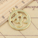 10pcs 3colors Charms Yoga OM 29x25mm Tibetan Silver Color DIY Retro Jewelry Bracelet Necklace Antique Bronze Gold Pendant