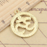 10pcs 3colors Charms Yoga OM 29x25mm Tibetan Silver Color DIY Retro Jewelry Bracelet Necklace Antique Bronze Gold Pendant