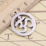 10pcs 3colors Charms Yoga OM 29x25mm Tibetan Silver Color DIY Retro Jewelry Bracelet Necklace Antique Bronze Gold Pendant