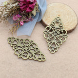 10pcs 41x25mm Filigree Connector Motif For Bracelet Making Connector Flower Charms For Jewelry Making