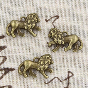10pcs Charms 3D Animal Lion 15x22mm Antique Bronze Silver Color Pendants DIY Crafts Making Findings Handmade Tibetan Jewelry EF3839