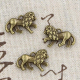 10pcs Charms 3D Animal Lion 15x22mm Antique Bronze Silver Color Pendants DIY Crafts Making Findings Handmade Tibetan Jewelry EF3839
