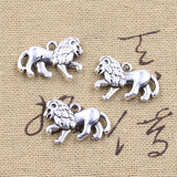 10pcs Charms 3D Animal Lion 15x22mm Antique Bronze Silver Color Pendants DIY Crafts Making Findings Handmade Tibetan Jewelry EF3839