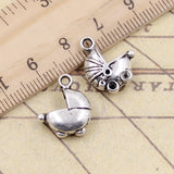10pcs Charms 3D Baby Carriage Buggy Pram 16x13mm Tibetan Bronze Silver Color Pendants Antique Making DIY Handmade Craft Pendant