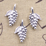 10pcs Charms 3D Grape 26x14x6mm Antique Silver Color Pendants DIY Crafts Making Findings Handmade Tibetan Jewelry