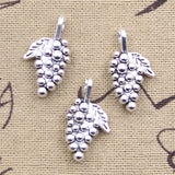 10pcs Charms 3D Grape 26x14x6mm Antique Silver Color Pendants DIY Crafts Making Findings Handmade Tibetan Jewelry