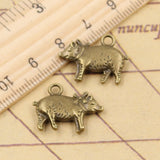 10pcs Charms 3D Pig 21x16mm Tibetan Bronze Silver Color Pendants Antique Jewelry Making DIY Handmade Craft h1198
