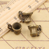 10pcs Charms 3D Teacup With Heart 10x15mm Tibetan Bronze Silver Color Pendants Antique Jewelry Making DIY Handmade Craft Pendant Ef3752