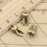 10pcs Charms 3D Zombie Tooth Teeth Molar 16x8x5mm Tibetan Bronze Silver Color Pendants Antique Jewelry Making DIY Handmade Craft EF3751