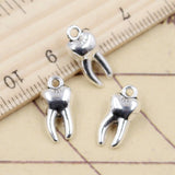 10pcs Charms 3D Zombie Tooth Teeth Molar 16x8x5mm Tibetan Bronze Silver Color Pendants Antique Jewelry Making DIY Handmade Craft EF3751