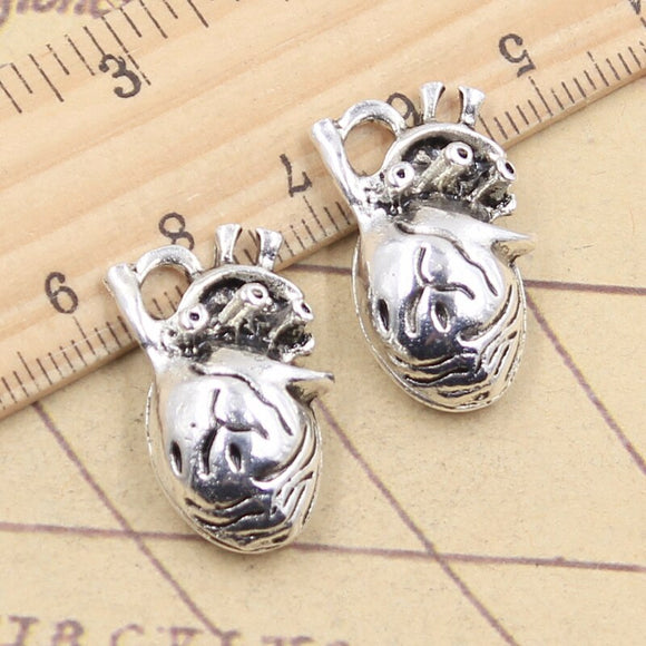 10pcs Charms 3d Hollow Lovely Heart 26x16x8mm Tibetan Silver Color Pendants Antique Jewelry Making DIY Handmade Craft